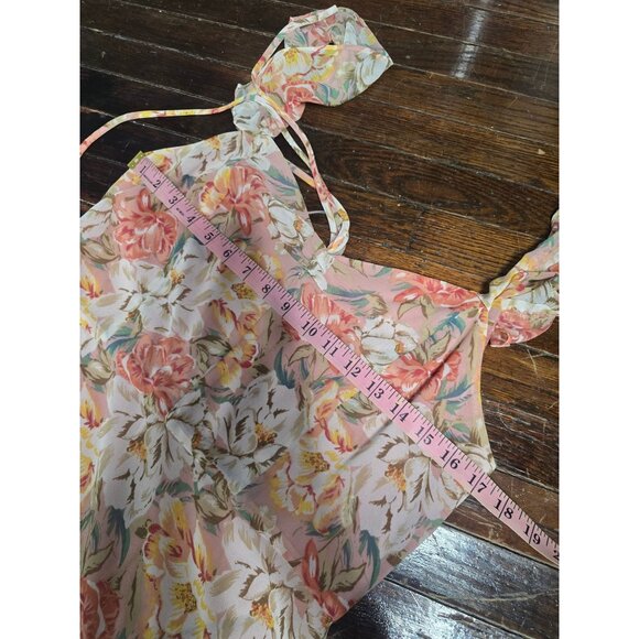 WAYF Valerie Blouson Midi Chiffon Dress Large Spring Wedding Guest Bridal Shower - Picture 6 of 13